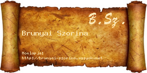 Brunyai Szorina névjegykártya